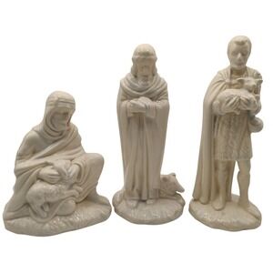 Vintage‎ Nativity Holland Mold Three Shepherds 1992 Ivory Blue Three Piece Set